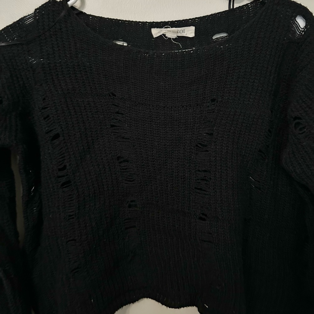 Cropped black sweater